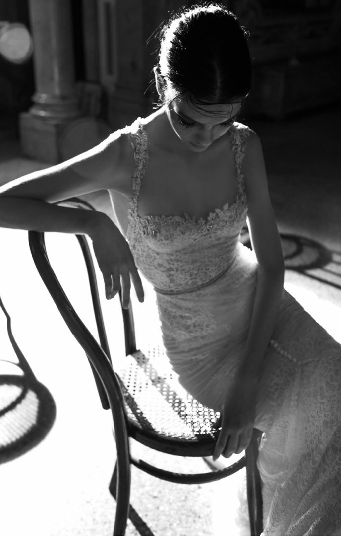 Inbal-Dror-15-14-fit-and-flare-mermaid-trumpet -sweetheart-neckline-with-straps-and-low-back-lace-wedding-dress-dimitras-bridal-couture-front  - Dimitra's Bridal Couture
