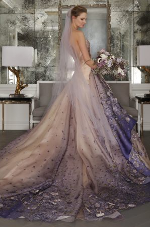 Spring-2017-dimitras-bridal-couture-chicago-RK7413-colored-wedding-dress-featuring-printed-silk-organza-ball-gown-with-french-violet-print-and-long-train