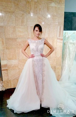 Stephen-Yearick-blush-wedding-dress-with-illusion-neckline-and ...