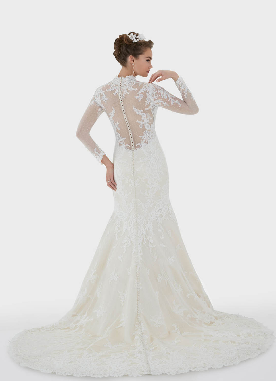 matthew-christopher-fantine-demure-romantic-vintage-lace-wedding-dress ...