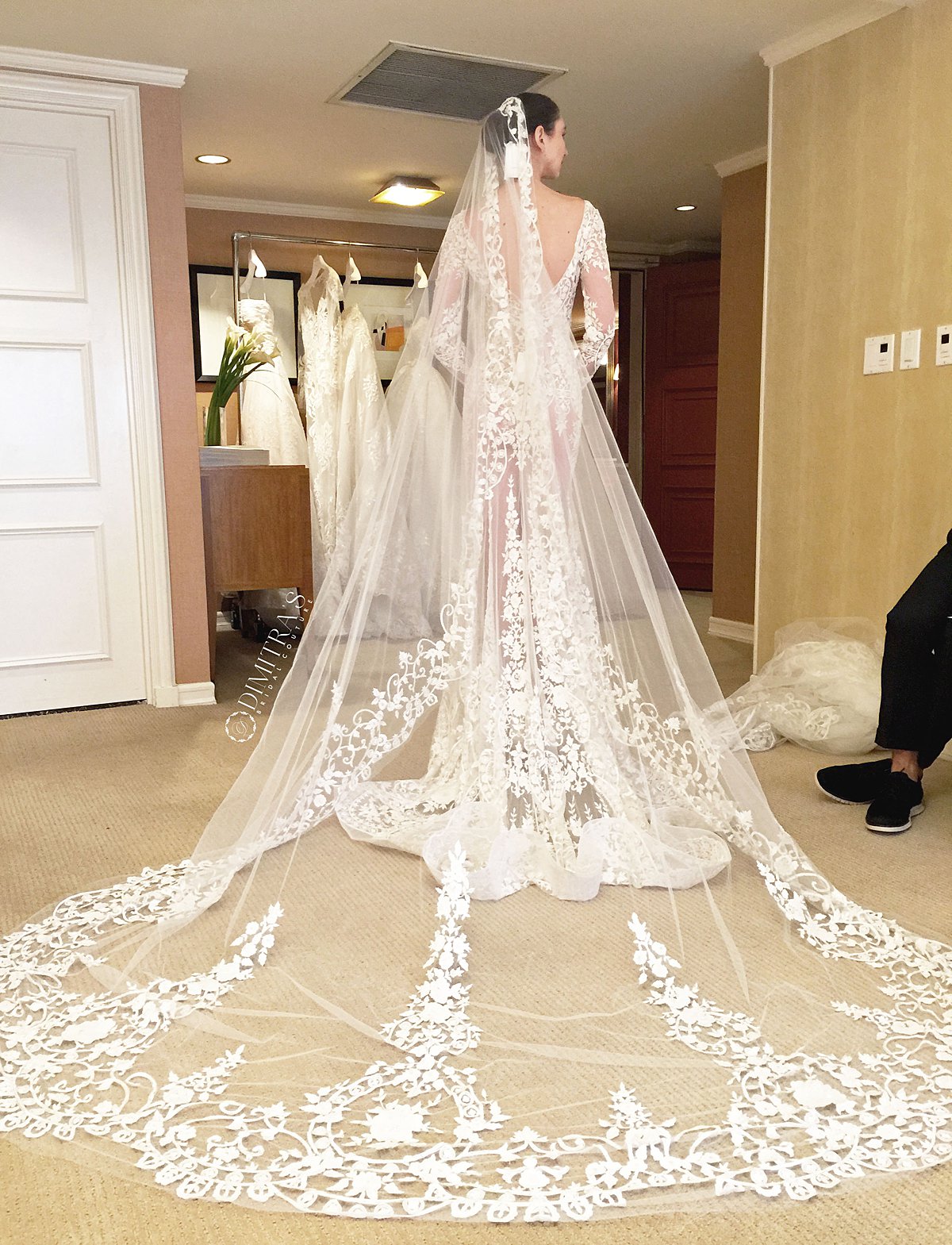 zuhair murad tessa wedding  gown  with matching  veil  